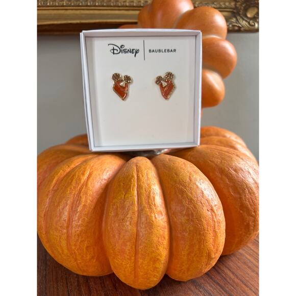 Disney BaubleBar Mickey Mouse Rhinestones Pumpkin Pie Stud Earrings - Picture 1 of 5